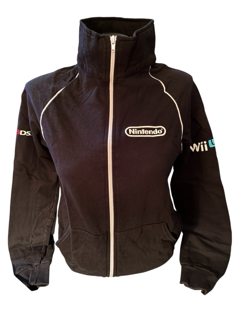 Nintendo Black Zip-Up Jacket with White Trim
